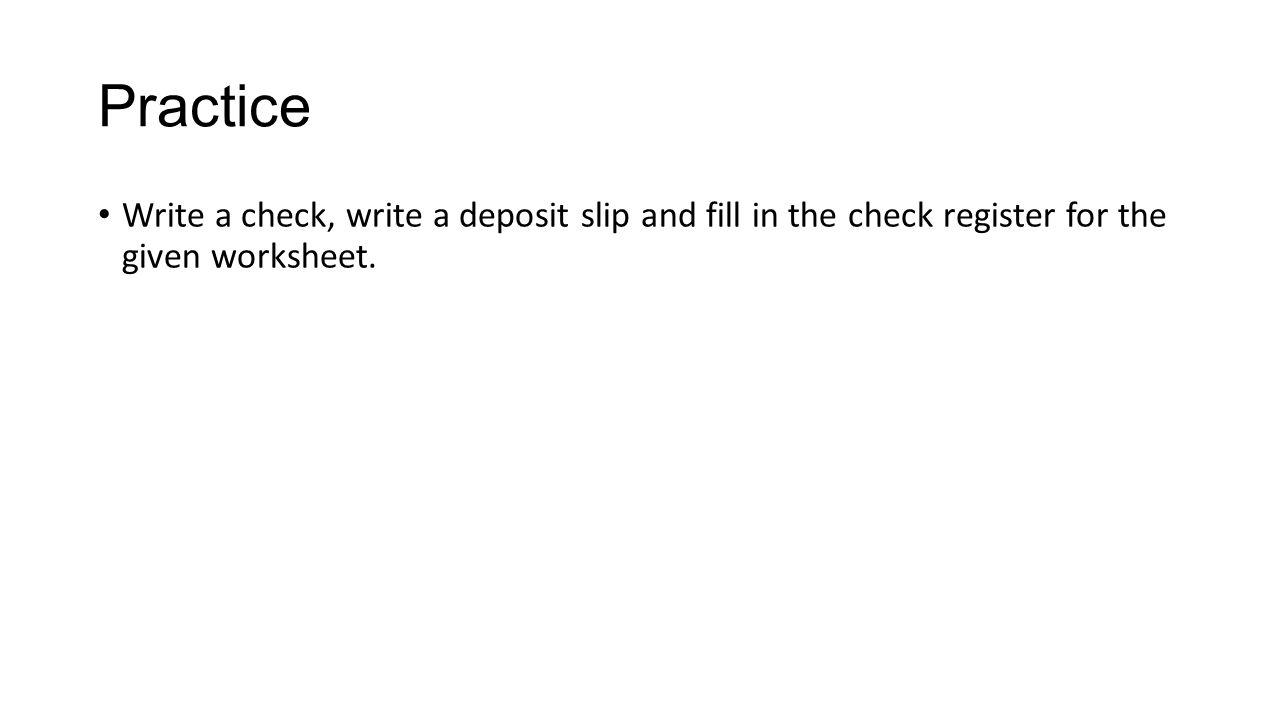 how to write a check deposit slip